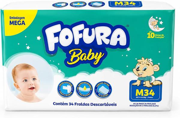 FRALDA FOFURA BABY MEGA M C/34