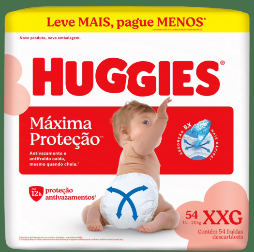 FRALDA HUGGIES SUPREME CARE XXG COM 54 UNIDADES