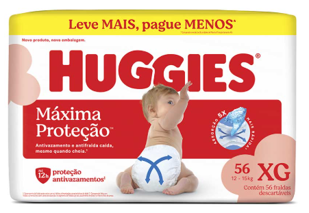 FRALDA HUGGIES SUPREME CARE XG COM 56 UNIDADES