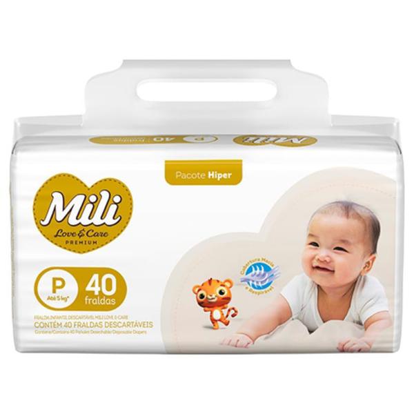 FRALDA MILI LOVE&CARE TAM.P C/40