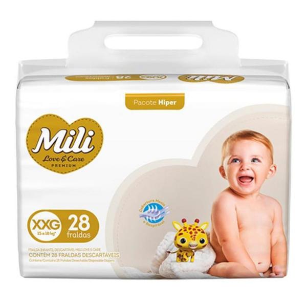 FRALDA MILI LOVE&CARE TAM.XXG C/28