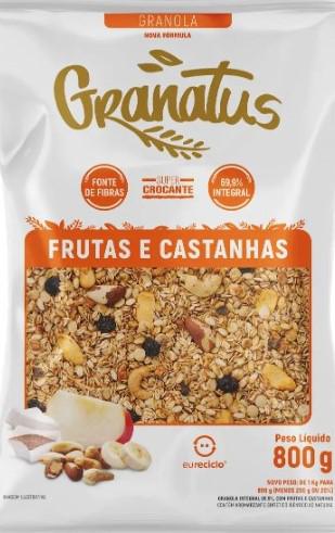 GRANOLA GRANATUS CASTANHA/FRUTAS 800G