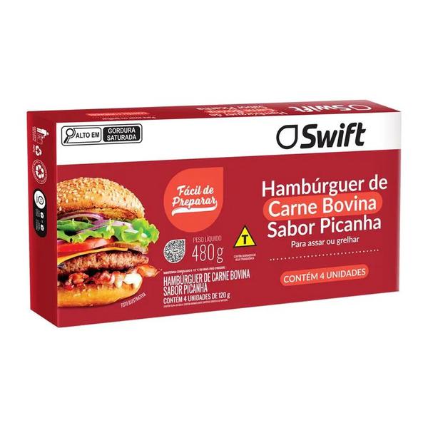HAMBÚRGUER DE CARNE BOVINA SABOR PICANHA SWIFT 480G
