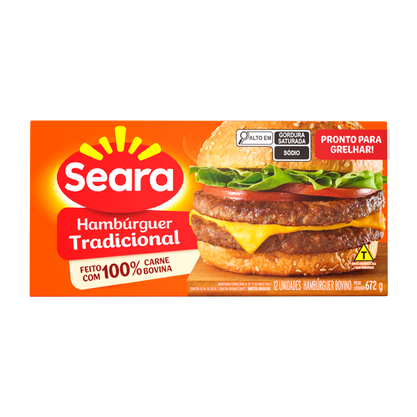HAMBURGUER BOVINO SEARA 672G