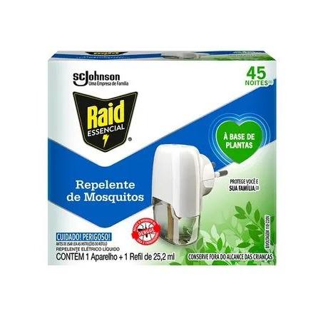 INSETICIDA RAID ELÉTRICO 45 NOITES À BASE DE PLANTAS COM 2 25,2ML