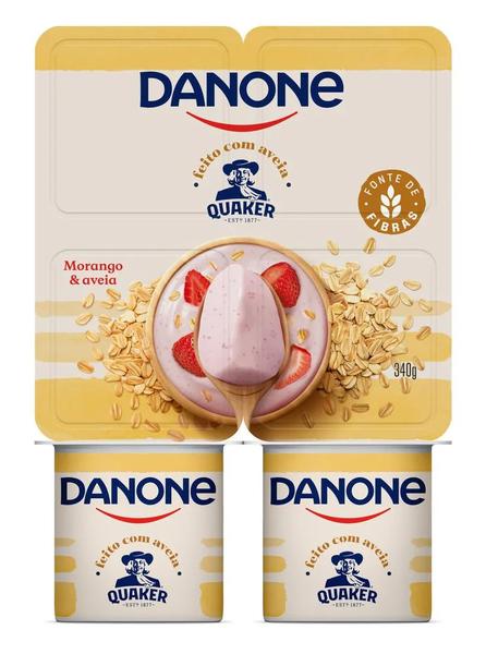 IOGURTE DANONE QUAKER INTEGRAL MORANGO & AVEIA 340G