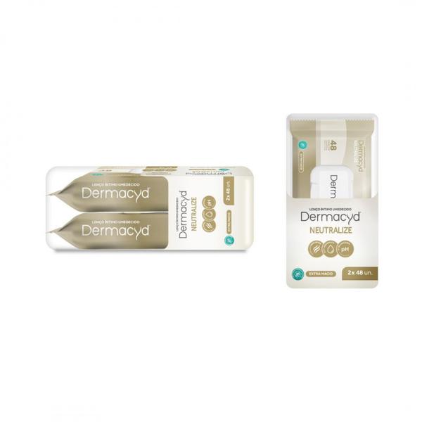KIT 2 LENÇOS INTIMOS DERMACYD COM 48 UNID.