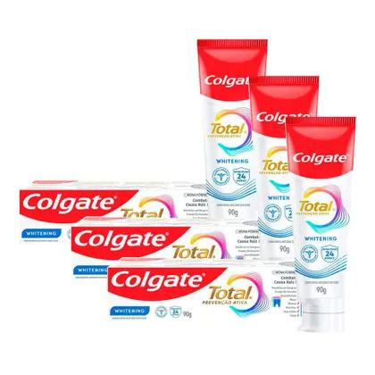 CREME DENTAL COLGATE TOTAL PREVENÇÃO ATIVA WHITENING 90G KIT 3 UN.