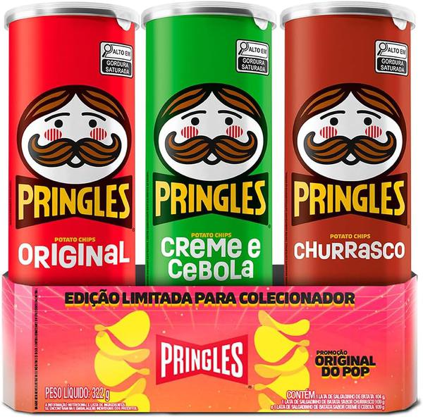 KIT BATATA PRINGLES COLECIONADOR 322G