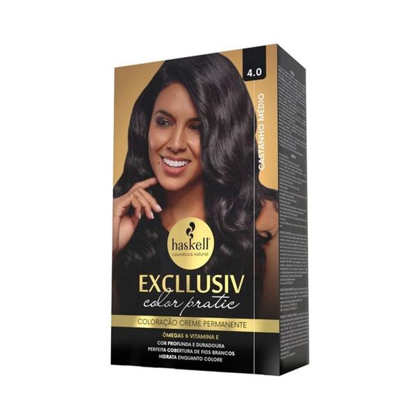 KIT COLORAÇÃO HASKELL COLOR PRATIC 4.0 CASTANHO MEDIO
