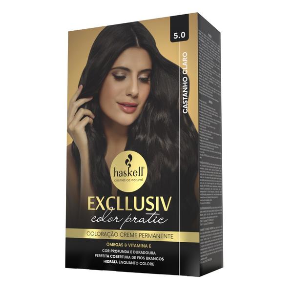 KIT COLORAÇÃO HASKELL PRATIC 5.0 CASTANHO CLARO