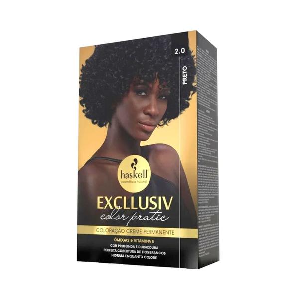 KIT CREME DE COLORAÇÃO HASKELL PRATIC 2.0 PRETO