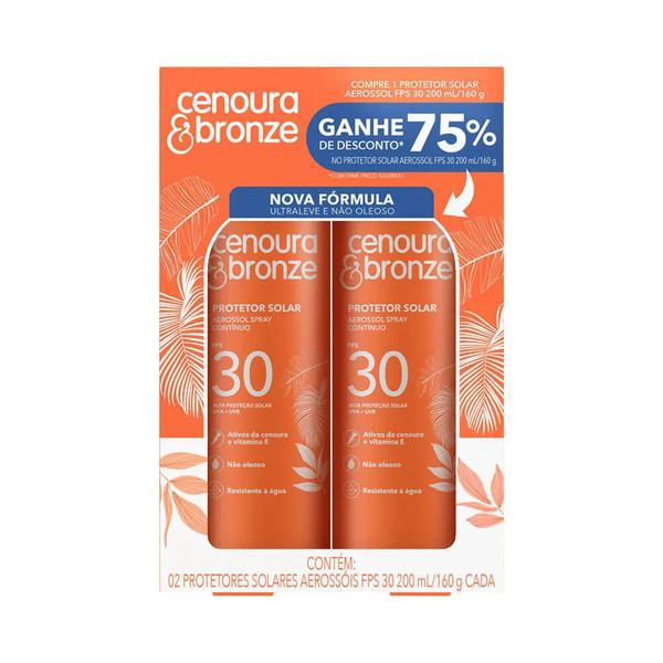 KIT PROTETOR CENOURA & BRONZE FPS30 200ML + FPS30 200ML