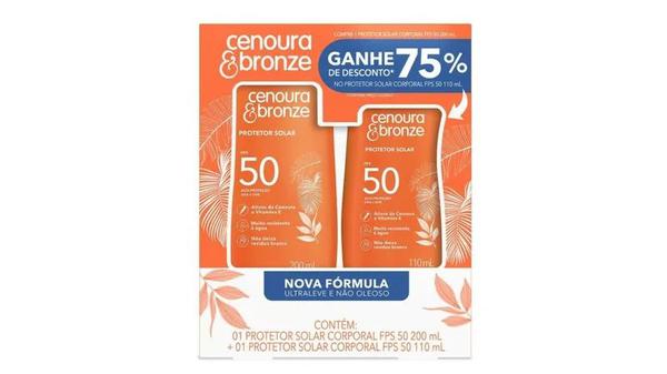 KIT PROTETOR CENOURA & BRONZE FPS50 200ML + 110ML