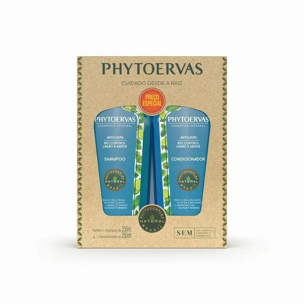 KIT SHAMPOO 250ML + CONDICIONADOR 250ML PHYTOERVAS ANTICASPA