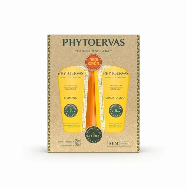 KIT SHAMPOO 250ML + CONDICIONADOR 250ML PHYTOERVAS ILUMINADOR