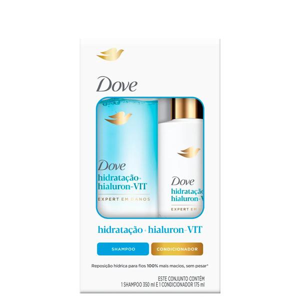 KIT SHAMPOO 350ML + CONDICIONADOR 175ML DOVE HIDRATAÇÃO + HIALURON-VIT
