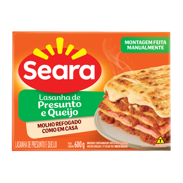 LASANHA SEARA PRESUNTO E QUEIJO 600G