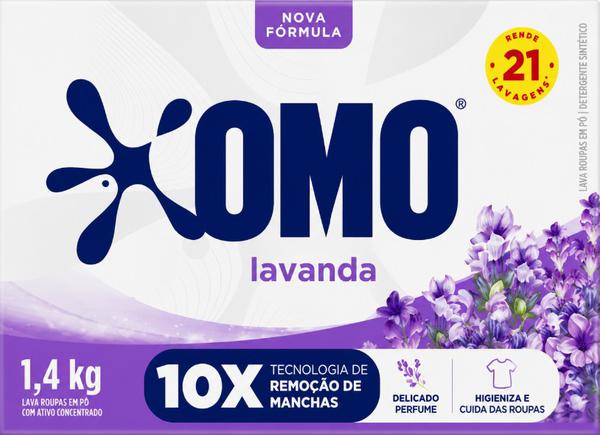 LAVA ROUPAS EM PÓ OMO LAVANDA 1,4KG