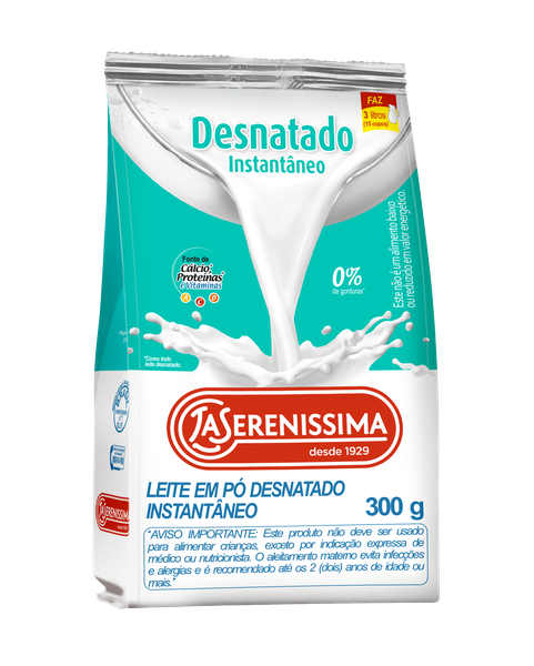 LEITE EM PÓ LA SERENISSIMA DESNATADO PACOTE 300G
