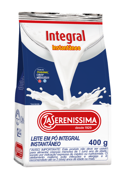 LEITE EM PÓ LA SERENISSIMA INTEGRAL PACOTE 400G