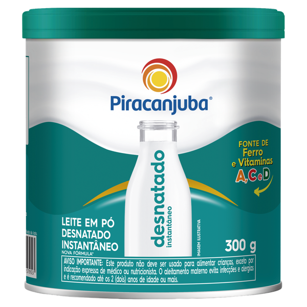 LEITE EM PÓ PIRACANJUBA DESNATADO LT 300G