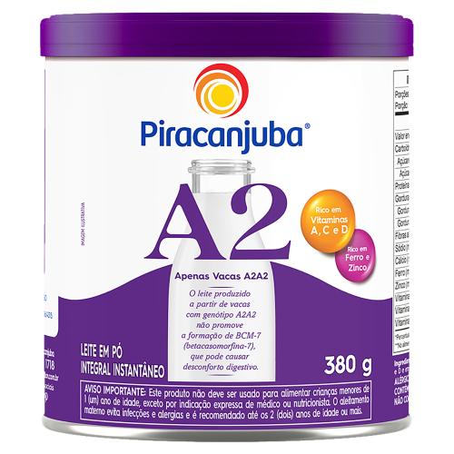 LEITE EM PÓ PIRACANJUBA INTEGRAL INSTANTÂNEO A2 LT. 380G