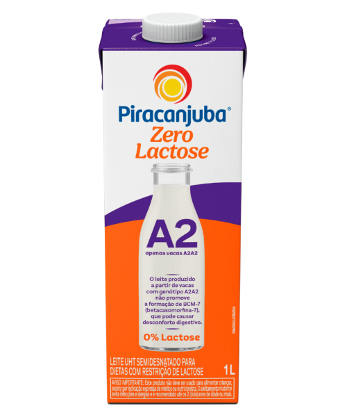 LEITE UHT SEMIDESNATADO PIRACANJUBA ZERO LACTOSE A2 1L