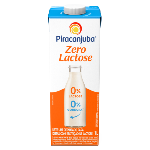 LEITE UHT ZERO LACTOSE INTEGRAL PIRACANJUBA 1L
