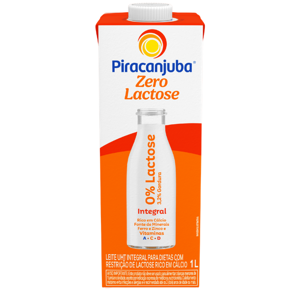 LEITE UHT ZERO LACTOSE INTEGRAL PIRACANJUBA 1L