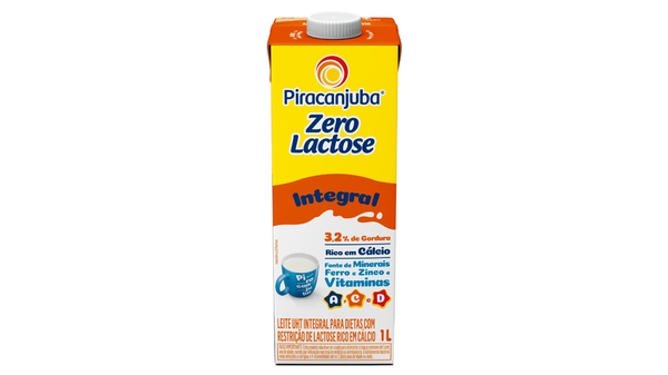 LEITE UHT ZERO LACTOSE INTEGRAL PIRACANJUBA 1L