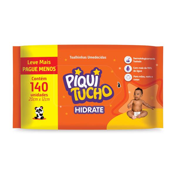 LENÇO UMIDECIDO PIQUITUCHO HIDRATE COM 140 UN