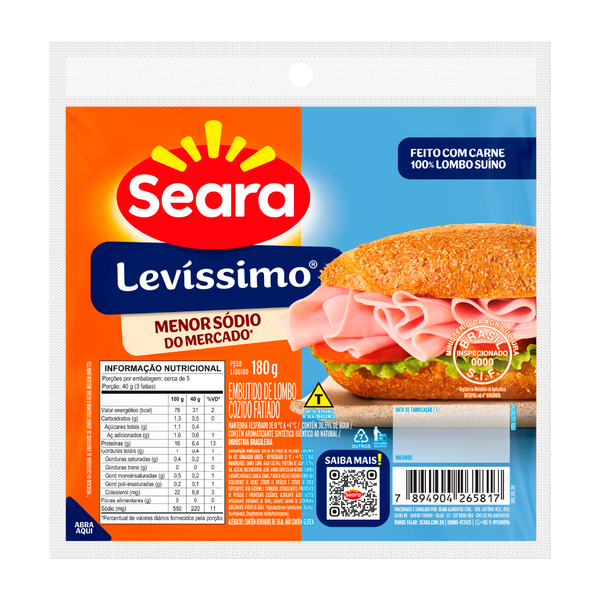 LEVISSIMO DE LOMBO SEARA FATIADO 180G