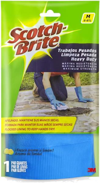 LUVA SCOTCH BRITE LIMPEZA PESADA M BORRACHA FORRADA