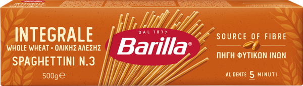 MACARRÃO BARILLA INTEGRAL SPAGUETINI 500G