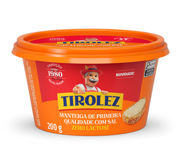 MANTEIGA TIROLEZ ZERO LACTOSE COM SAL 200G