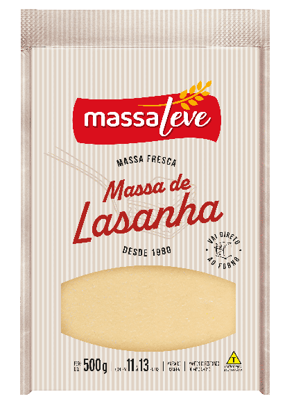 MASSA PARA  LASANHA MASSA LEVE 500G