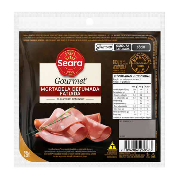 MORTADELA SEARA DEFUMADA FATIADA180G