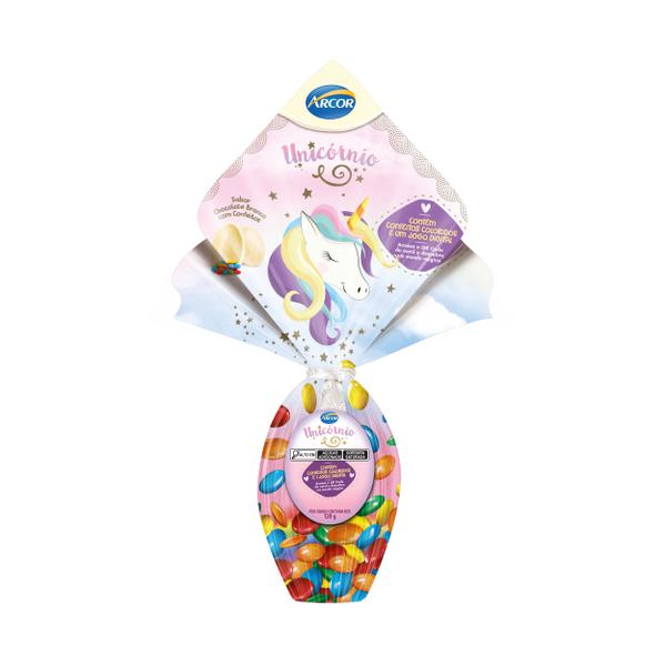 OVO DE PÁSCOA ARCOR UNICÓRNIO COM 1 JOGO DIGITAL 120G