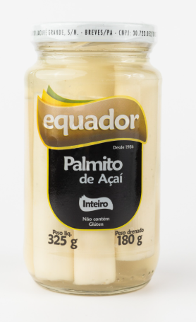 PALMITO INTEIRO AÇAI EQUADOR VIDRO 180G