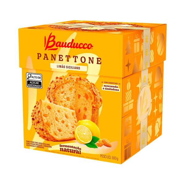 PANETTONE BAUDUCCO COM LIMÃO SICILIANO E UVAS PASSAS BRANCAS 500G