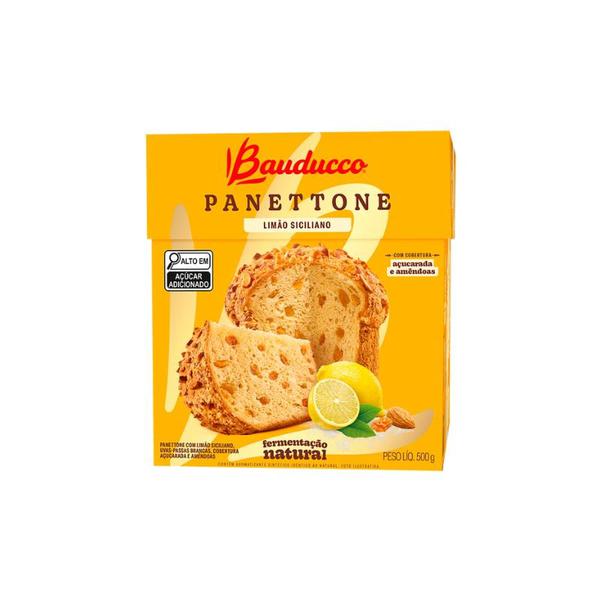 PANETTONE BAUDUCCO COM LIMÃO SICILIANO E UVAS PASSAS BRANCAS 500G