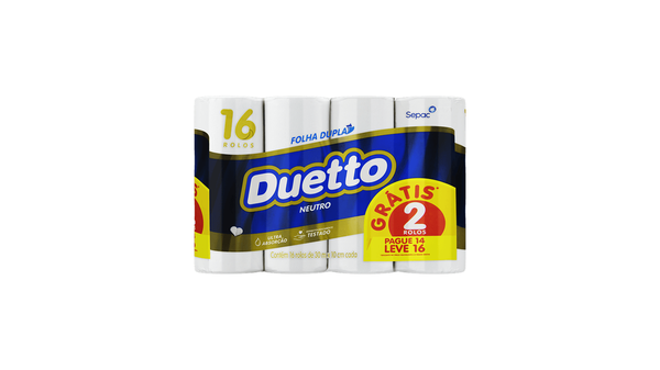 PAPEL HIGIÊNICO FOLHA DUPLA DUETTO 30M LV.16 PG.14