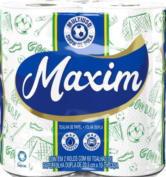 PAPEL TOALHA MAXIM SHOW BOLA C/2 120FL