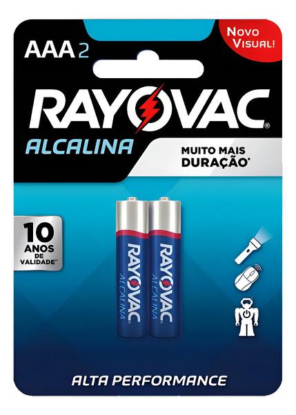 PILHA RAYOVAC ALCALINA AAA2 C/2
