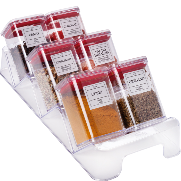 PORTA CONDIMENTOS PLASÚTIL BASE CRISTAL C/7 PEÇAS