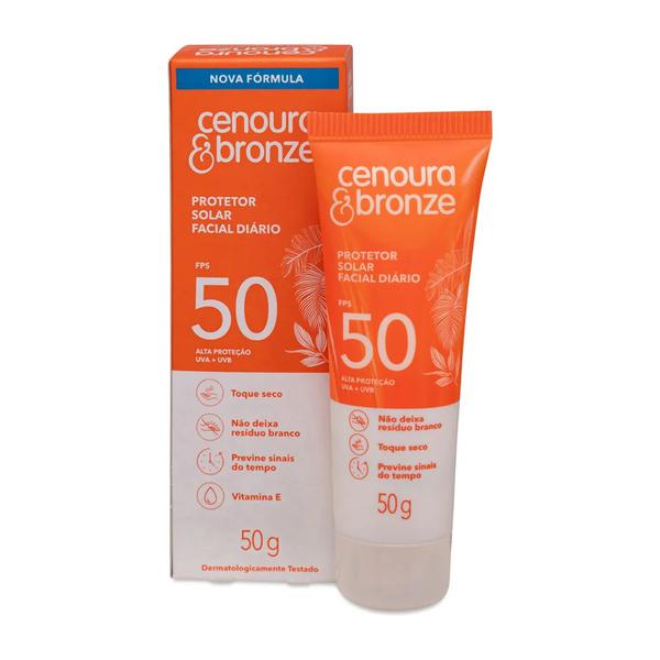 PROTETOR SOLAR FACIAL CENOURA & BRONZE FPS50 50G