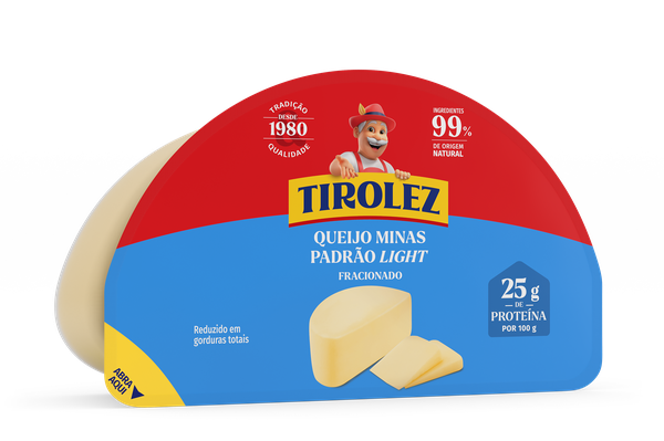 QUEIJO MINAS PADRÃO TIROLEZ LIGHT PEDAÇO KG