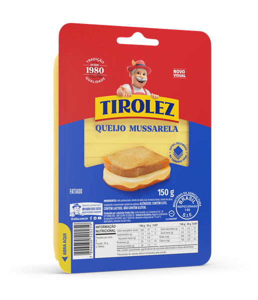 QUEIJO MUSSARELA TIROLEZ FATIADO 150G