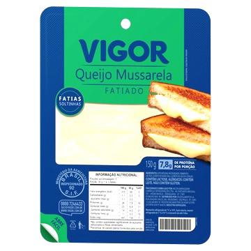 QUEIJO MUSSARELA VIGOR FATIADO 150G